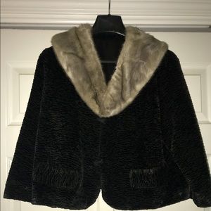 Vintage Waist Coat with Fur Wrap Around Collar